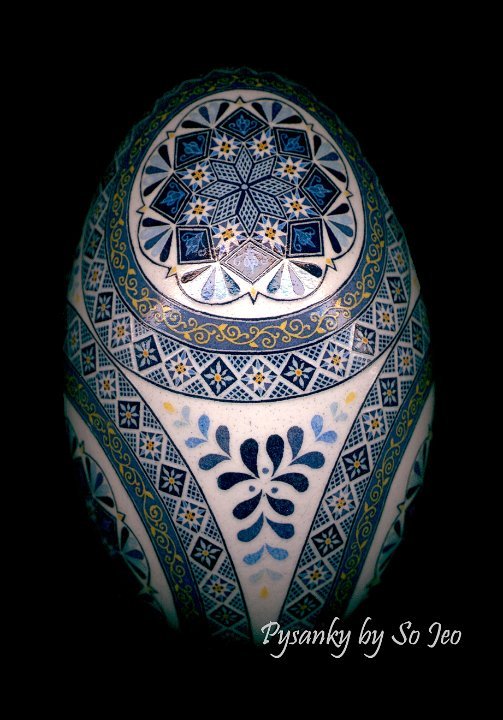 Cerulean Blues Ukrainian Easter Egg Pysanky By So Jeo